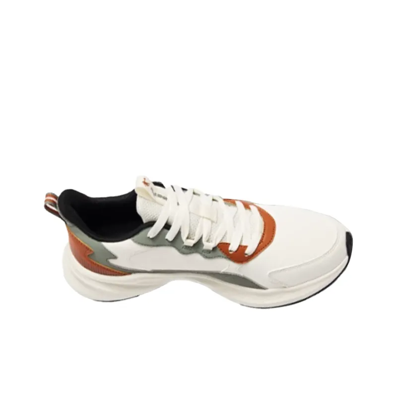 QIAODAN Cushioning, Breathable, And Resilient Design Low Top Running Shoes Men's White Brown Green-2