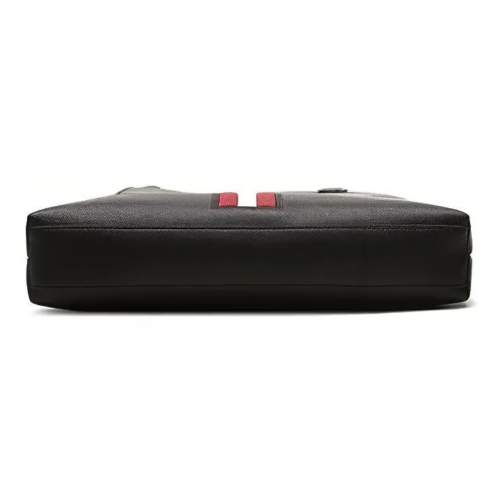 BALLY Cow Leather Business Bag Briefcase Portable Crossbody Bag Shoulder Bag Men's Black-4