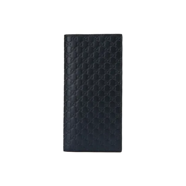 GUCCI Cow Leather Wallet Men's Dark Blue/Navy Blue-0