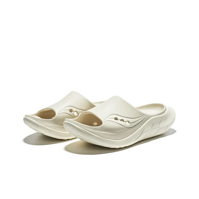 Saucony Cradle 2 EVA Slip Resistant Slide Slippers Unisex Light Gray Beige-2