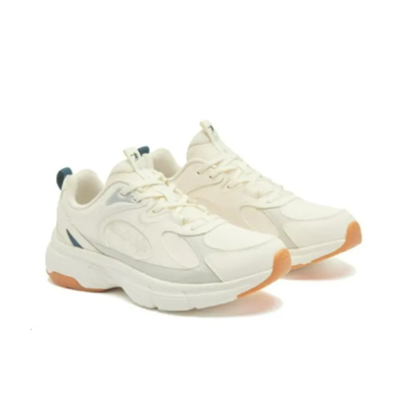 QIAODAN Cushioning Wear Resistant Low Top Running Shoes Women's White-1