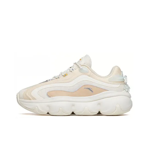 ANTA Chunky Sneakers Women's Low-Top Light Beige/Champagne/Foam Green