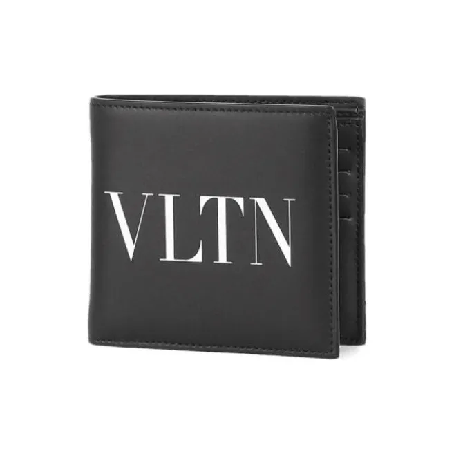 Valentino Calfskin Wallet Men's Black-1