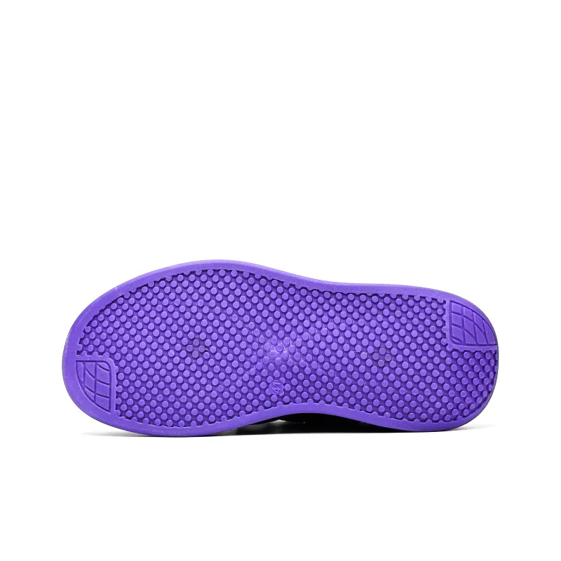 SLNU 3 Coverage Slip Resistant Cushioning Wear Resistant Height Increasing Low Top Skateboard Shoes Men's Black Purple-5