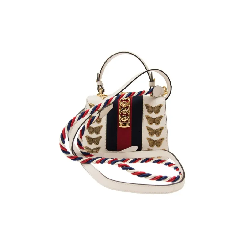 GUCCI Calfskin Shoulder Bag, Handbag Women's White-2