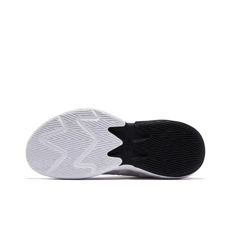QIAODAN Broken Shadow 2.0 Cushioning Anti Slip And Wear Resistant Mid Top Basketball Shoes Men's Black White-4