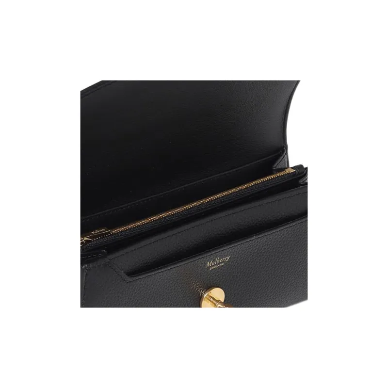 Mulberry Darley Cow Leather Wallet Women's Black-5