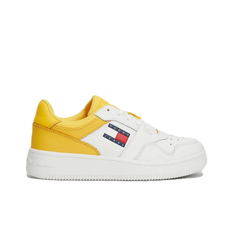 Tommy Hilfiger Low-Top Skateboard Shoes Women's White Yellow-1