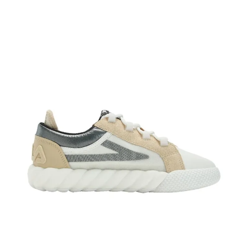 FILA CAMPO Slip Resistant Cushioning Low Top Skateboard Shoes Women's Coconut Milk White Beige Yellow-1