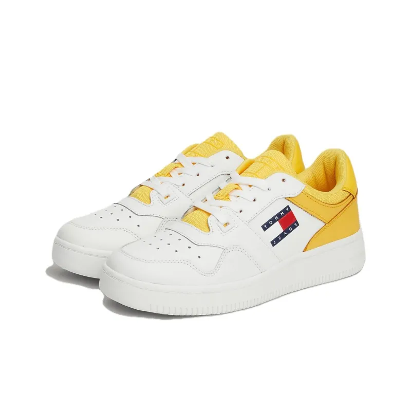 Tommy Hilfiger Low-Top Skateboard Shoes Women's White Yellow-2