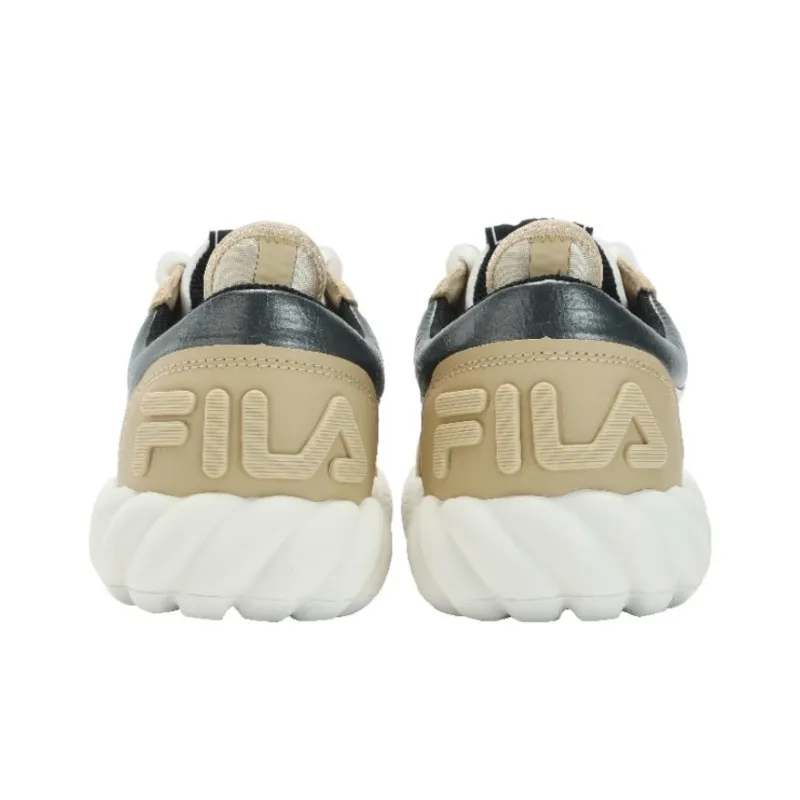 FILA CAMPO Slip Resistant Cushioning Low Top Skateboard Shoes Women's Coconut Milk White Beige Yellow-4