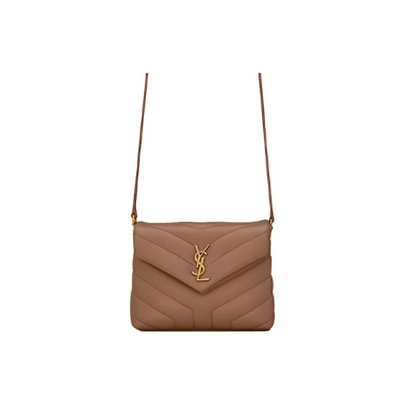 SAINT LAURENT Cow Leather Crossbody Bag Shoulder Bag Mini Women's Taupe-0