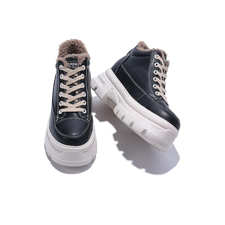 Junjali Warm Height Increasing Wear-Resistant High-Top Casual Shoes Women's-2