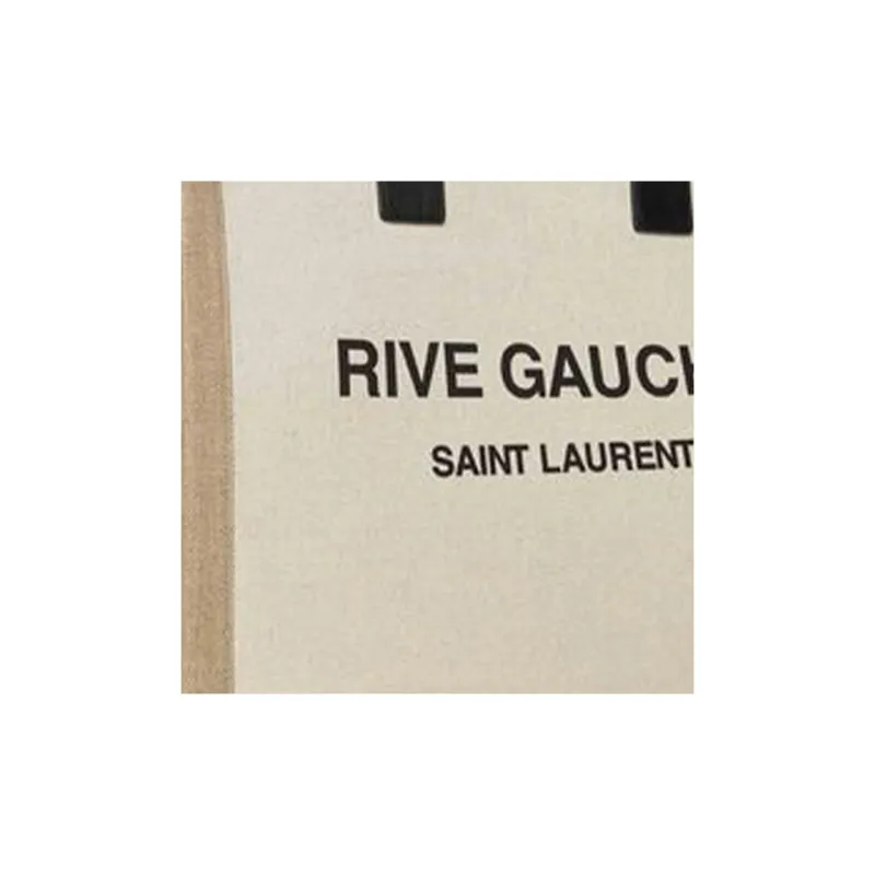 SAINT LAURENT Canvas Tote Bag, Shopping Bag, Handbag Men's Beige-4
