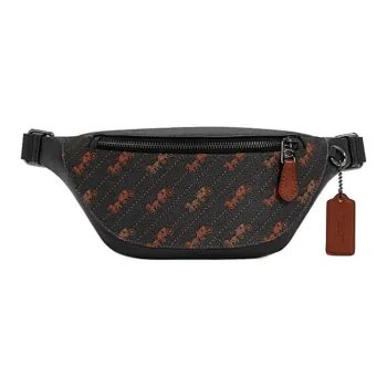 COACH Warren Coated Canvas With Calfskin Shoulder Bag, Crossbody Bag, Fanny Pack Mini Men's Black