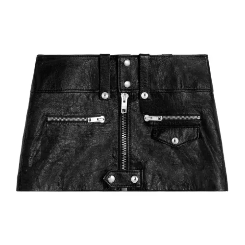 CELINE Leather Short Skirts Women's Black