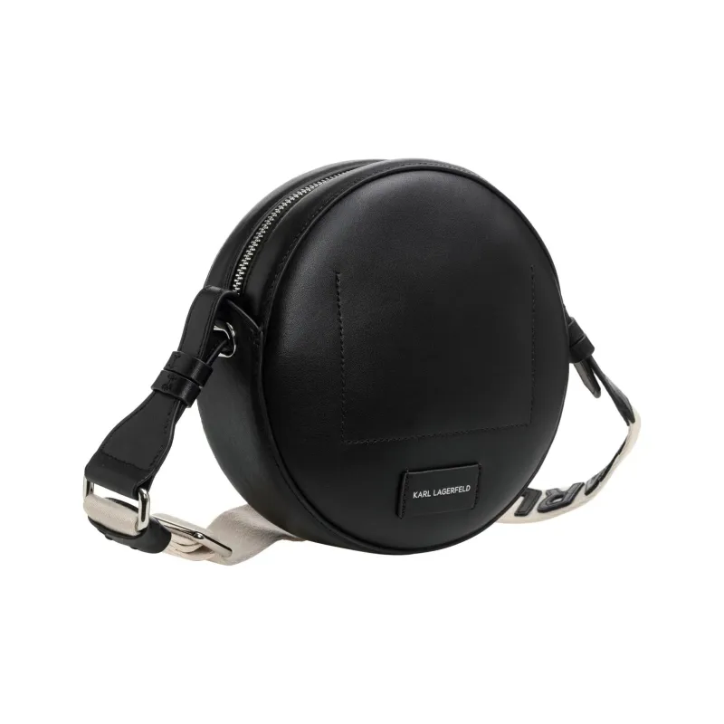 KARL LAGERFELD Cow Leather Small Round Bag Shoulder Bag Crossbody Bag Women's Black-4