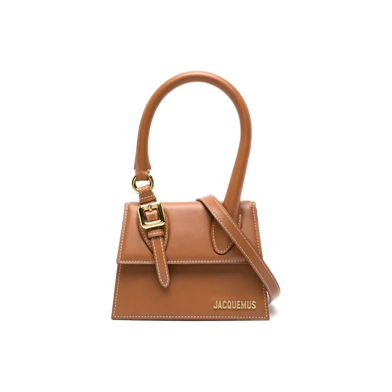 Jacquemus Le Chiquito Moyen Cow Leather Shoulder Bag Crossbody Bag Handbag Medium Size Women's Light Brown-3
