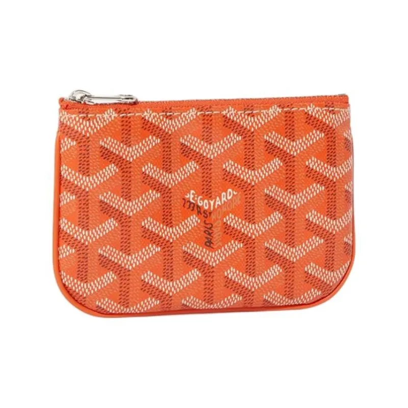 GOYARD Canvas Key Pouch Nano Unisex Orange-0