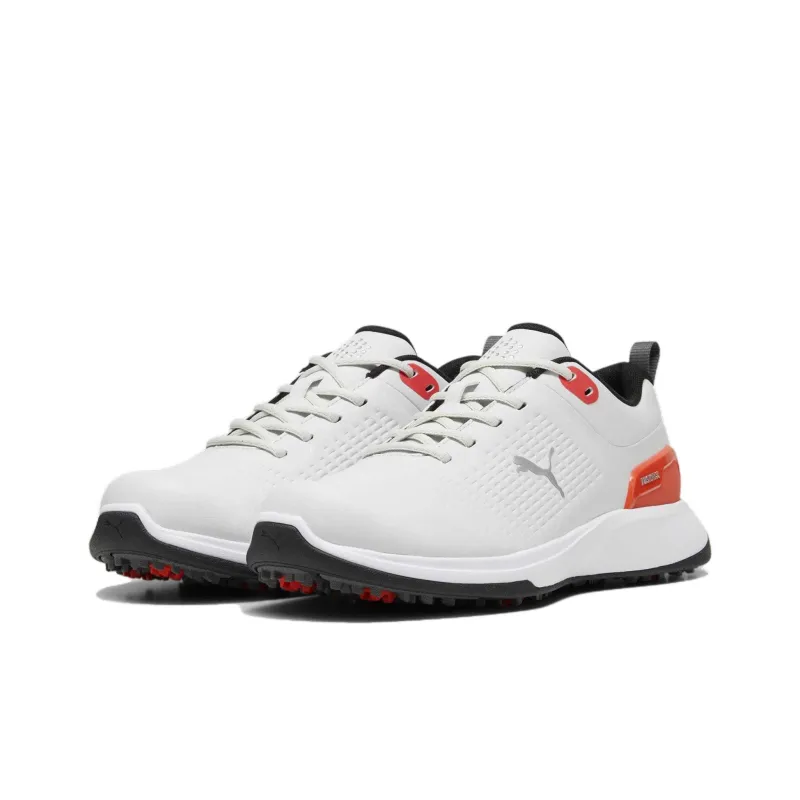PUMA Grip Fusion Fle Slip Resistant Low Top Golf Shoes Men's White Orange-2