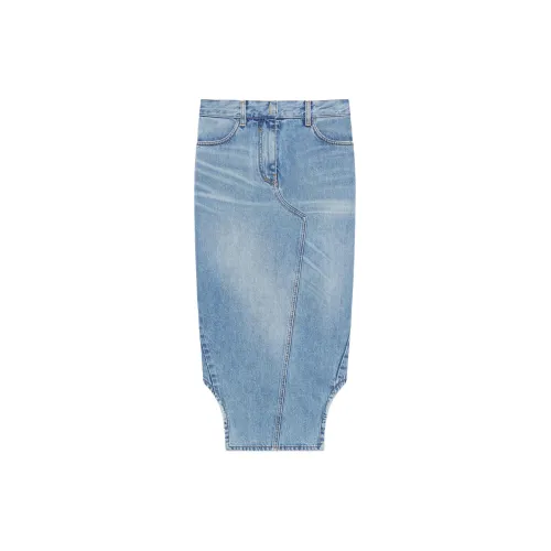 Givenchy Asymmetric Denim Midi Skirt