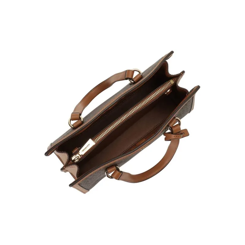 MICHAEL KORS Chantal Artificial Leather Shoulder Bag, Handbag Trumpets Women's Dark Brown/Acorn Brown-3
