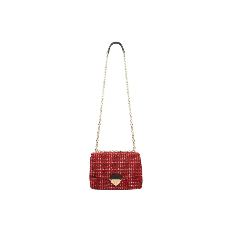 MICHAEL KORS Soho Leather Shoulder Bag, Crossbody Bag Large Size Women's Red-4