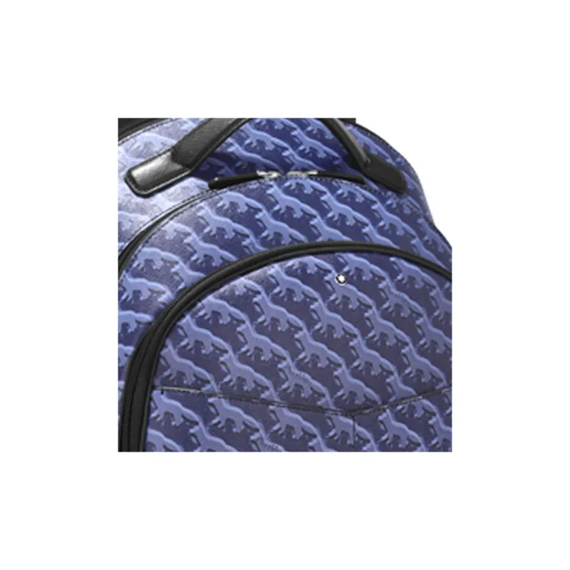 MONTBLANC Leather Backpack Medium Size Men's Blue-5
