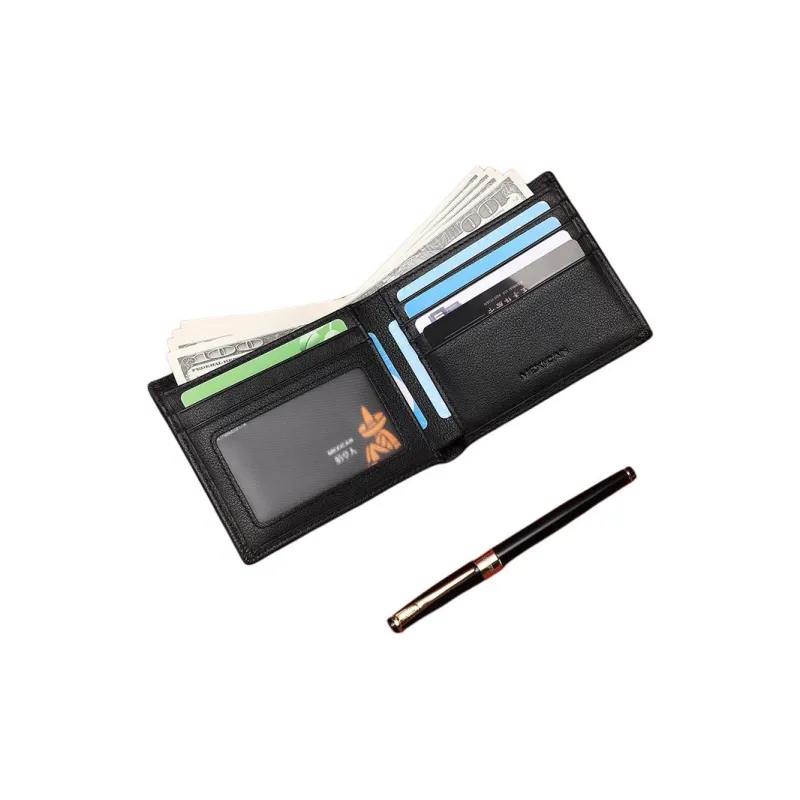 MEXICAN Cow Leather Wallet Regular Men's Black-6