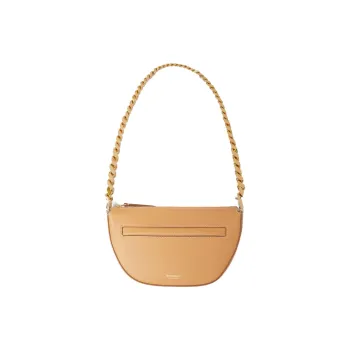 Burberry Olympia Leather Ellen Pia Shoulder Bag Crescent Bag Handbag Shoulder Bag Women's Khaki