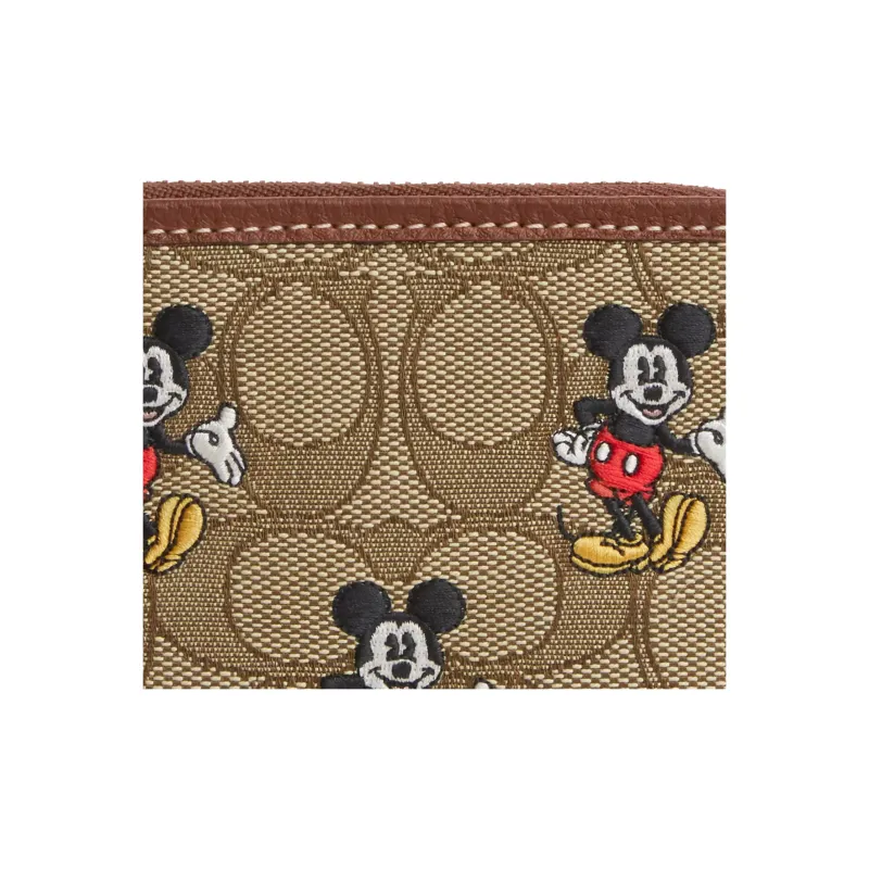 COACH Pebble Leather Coin Purse Wallet Mini Women's Brass & Khaki & Rosewood Multicolor-5