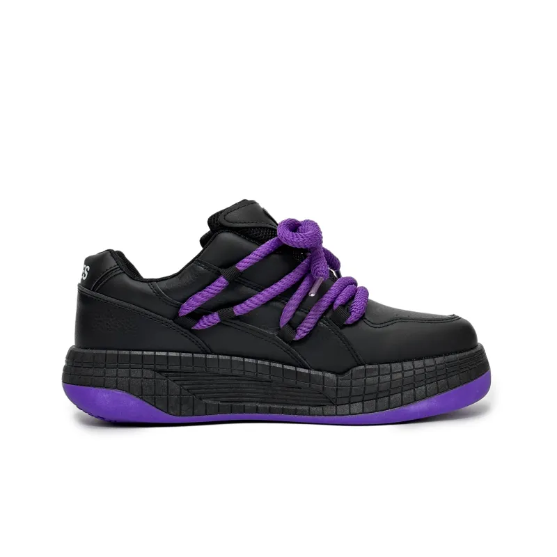 SLNU 3 Coverage Slip Resistant Cushioning Wear Resistant Height Increasing Low Top Skateboard Shoes Men's Black Purple-1
