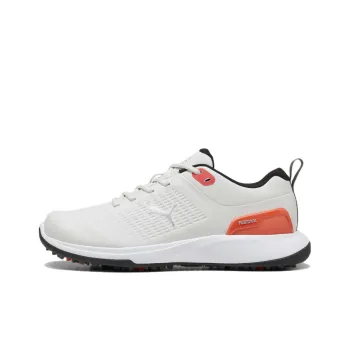 PUMA Grip Fusion Fle Slip Resistant Low Top Golf Shoes Men's White Orange