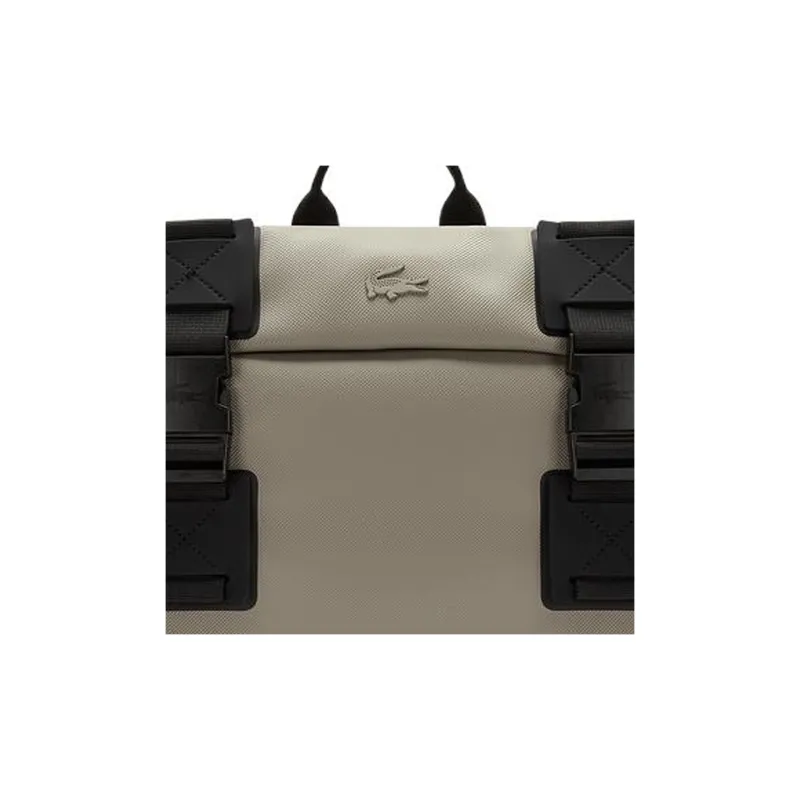 LACOSTE Fabric Backpack, Crossbody Bag Medium Size Men's Gray-3