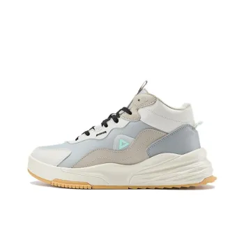 PEAK Wear-Resistant Mid-Top Casual Shoes Men's Gray White
