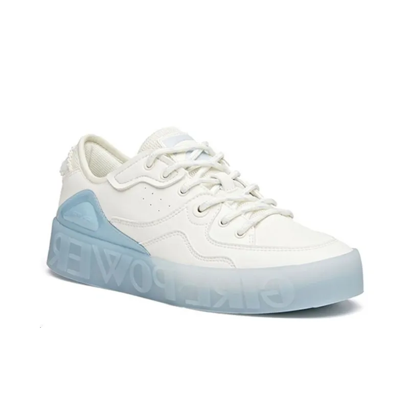 Anta Life Collection Anti Slip Wear Resistant Low Top Skateboard Shoes Women's White Lake Blue-3