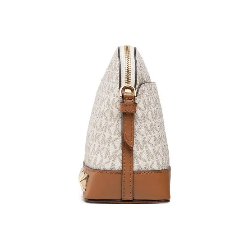 MICHAEL KORS Charm PVC Crossbody Bag, Dome Bag, Shoulder Bag Women's Vanilla White-4