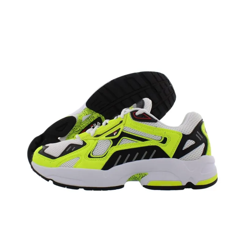 FILA Durable Breathable Low Top Running Shoes Men's Yellow White-4