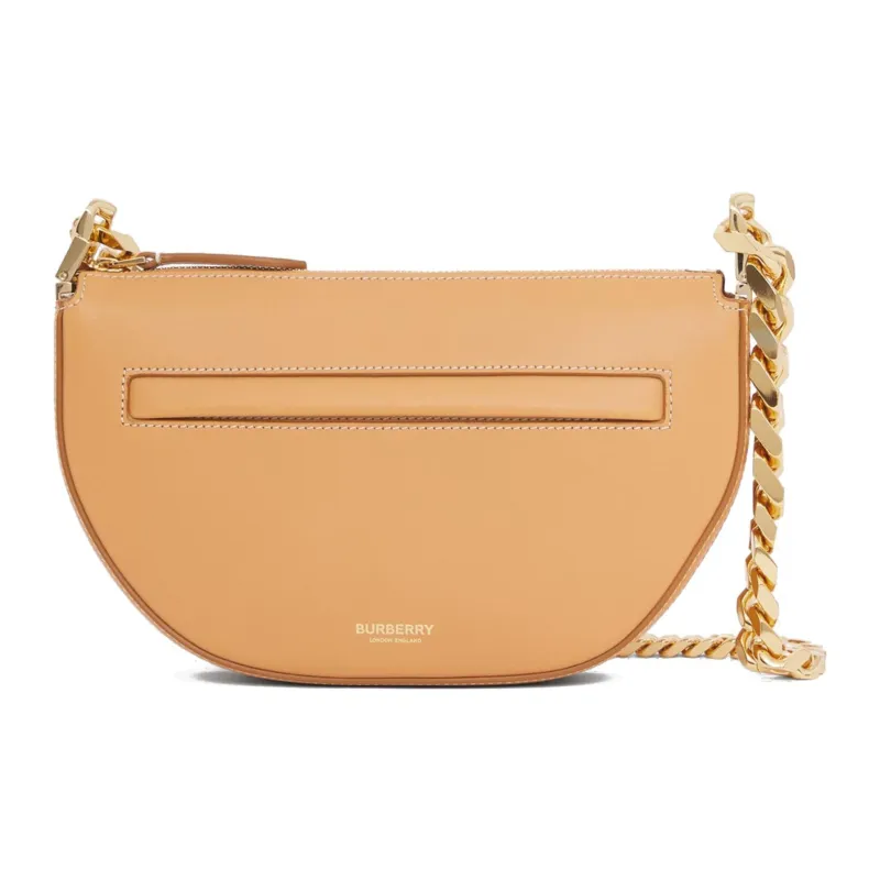Burberry Olympia Leather Ellen Pia Shoulder Bag Crescent Bag Handbag Shoulder Bag Women's Khaki-1