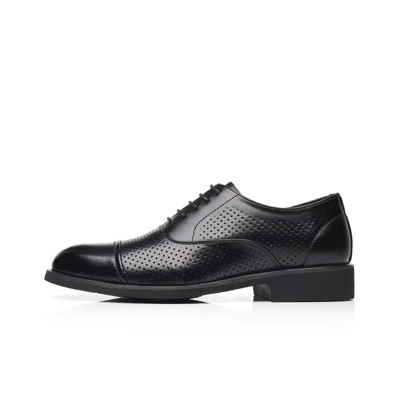 Shanpijiang Dress Shoes Men Low Top Black/Tea Brown-0