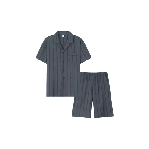 Sha Qian Pajama Set Summer Men's Blue