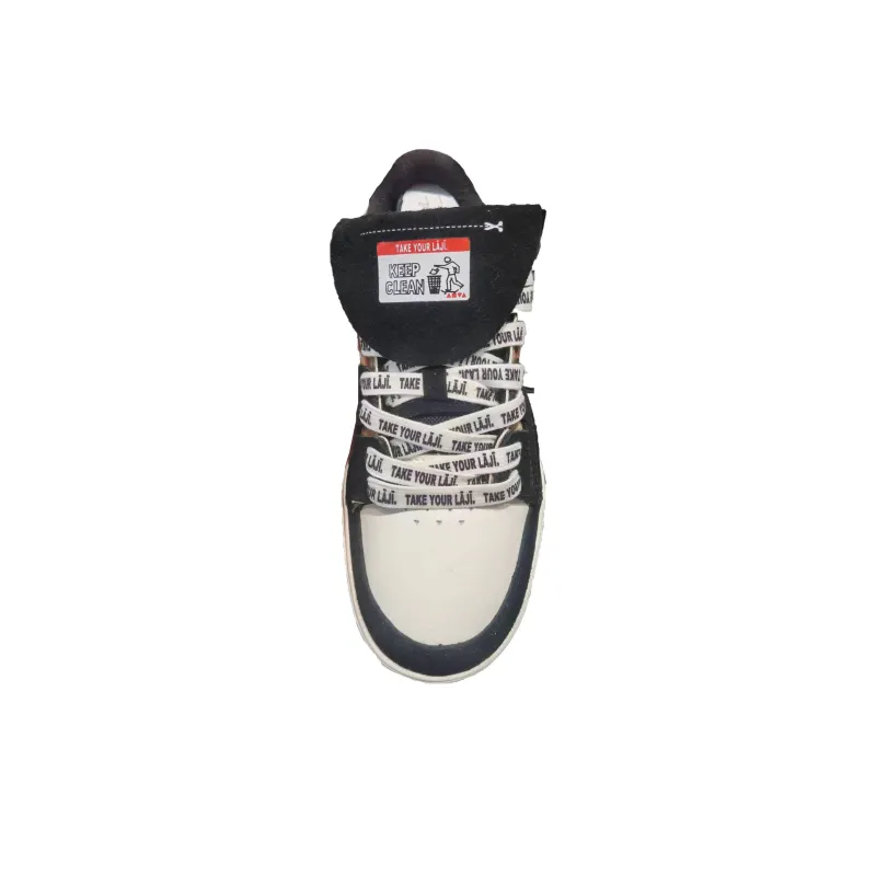 Anta Slip Resistant Cushioning Abrasion Resistant Low Top Skateboard Shoes Men's Black White-2