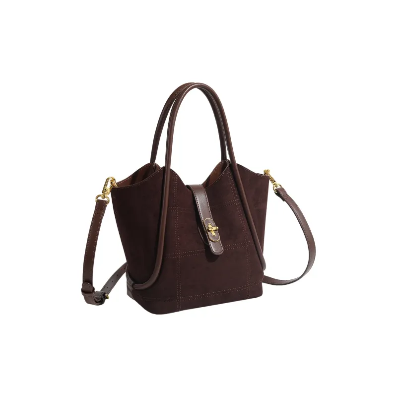 MISS GAIL Artificial Leather Bonded PU One Shoulder Handbag Crossbody Bag Regular Women's Matte Brown-1