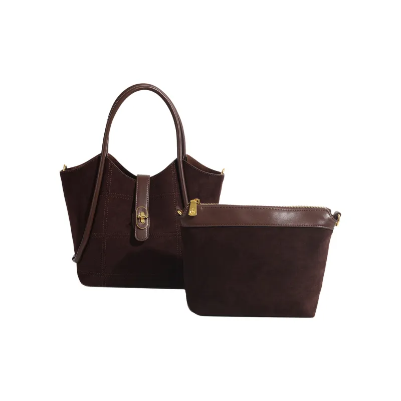 MISS GAIL Artificial Leather Bonded PU One Shoulder Handbag Crossbody Bag Regular Women's Matte Brown-4