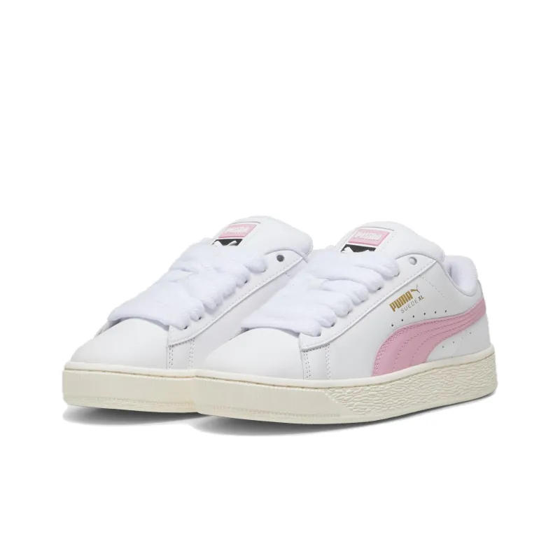 PUMA Suede XL Slip Resistant Low Top Skateboard Shoes Unisex Pink White-2