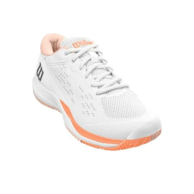 Wilson Rush Pro Ace Slip-Resistant Low-Top Tennis Shoes Women's White Orange-2