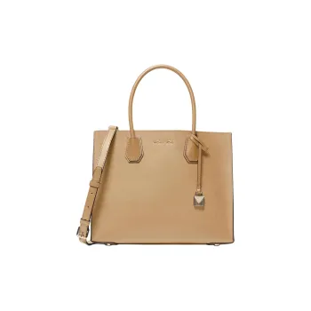 MICHAEL KORS Mercer Cow Leather Trunk Bag Crossbody Bag Handbag Large Size Women's Camel