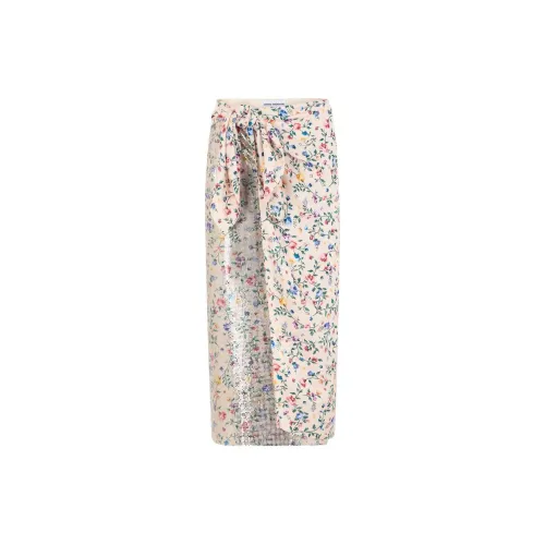 Rabanne Floral-print Layered Midi Skirt