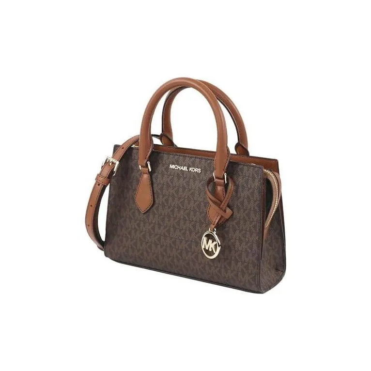MICHAEL KORS Canvas One Shoulder Handbag, Crossbody Bag Trumpets Women's Brown-1