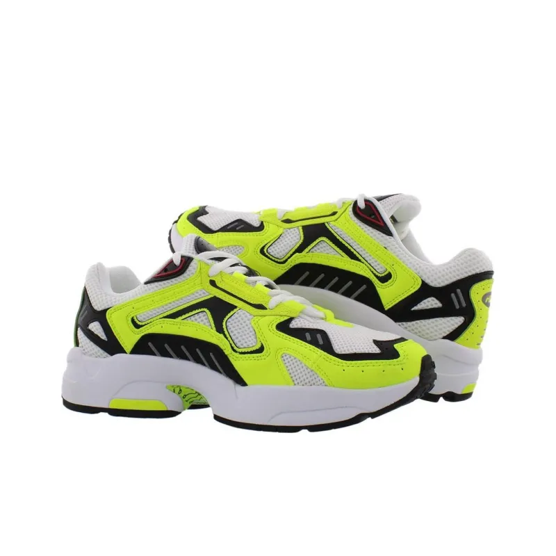 FILA Durable Breathable Low Top Running Shoes Men's Yellow White-2